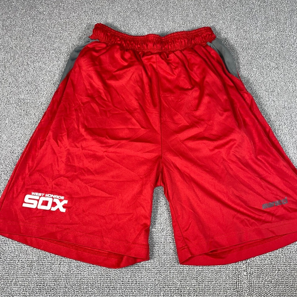 Marucci Athletic Shorts Mens Large Red West Monroe Sox Baseball Training Logo